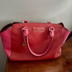 DKNY Red saffiano leather Bryant park bag